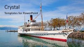  Presentation with steam - Amazing slides having vintage steam boat near backdrop and a light blue colored foreground