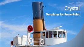  Presentation with steam - PPT layouts featuring vintage steam boat near background and a teal colored foreground