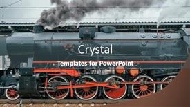  Presentation with steam train - Slide deck with vintage-steam-locomotive and a ocean colored foreground