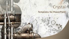  Presentation with concrete wall grunge concrete - Slides featuring vintage-steampunk-backdrop-with-pipes background and a sky blue colored foreground