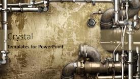  Presentation with concrete wall grunge concrete - Slides with vintage-steampunk-backdrop-with-pipes background and a coral colored foreground