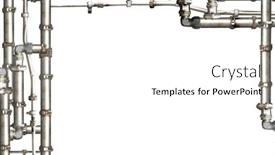  Presentation with industrial pipe gas - Presentation theme featuring vintage-steampunk-decoration-with-pipes background and a  colored foreground