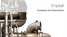  Presentation with industrial pipe gas - Presentation design featuring vintage-steampunk-decoration-with-pipes background and a  colored foreground