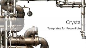  Presentation with industrial pipe gas - Presentation design with vintage-steampunk-decoration-with-pipes background and a white colored foreground