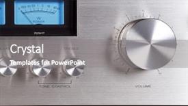  Presentation with audio - Slide deck having amp - vintage stereo audio amplifier volume background and a gray colored foreground