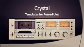  Presentation with tape recorder - Colorful presentation theme enhanced with vintage stereo cassette tape deck backdrop and a  colored foreground