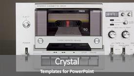  Presentation with tape recorder - Amazing presentation theme having vintage stereo cassette tape deck backdrop and a gray colored foreground
