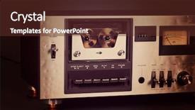  Presentation with tape recorder music - Cool new slide set with vintage stereo cassette tape deck backdrop and a tawny brown colored foreground