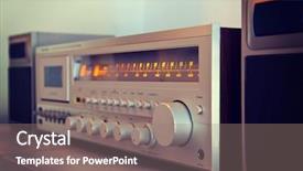  Presentation with cassette - Slide deck featuring vintage stereo cassette tape deck background and a gray colored foreground