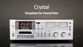  Presentation with tape recorder - Presentation enhanced with vintage stereo cassette tape deck background and a dark gray colored foreground