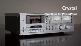  Presentation with tape recorder - Beautiful presentation featuring vintage stereo cassette tape deck backdrop and a  colored foreground
