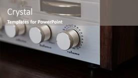  Presentation with controls - Presentation theme consisting of vintage-stereo-receiver-front-panel background and a gray colored foreground