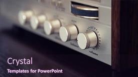  Presentation with controls - Beautiful slide set featuring vintage-stereo-receiver-front-panel backdrop and a wine colored foreground