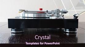  Presentation with vinyl record - PPT layouts with vintage-stereo-turntable-vinyl-record background and a wine colored foreground