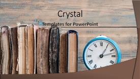 Presentation with vintage clock - Cool new presentation theme with vintage still life of stack backdrop and a mint green colored foreground