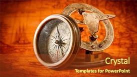  Presentation with vintage compass - Beautiful presentation featuring vintage still life vintage compass backdrop and a tawny brown colored foreground