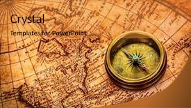  Presentation with vintage compass - Cool new slide deck with vintage still life vintage compass backdrop and a gold colored foreground