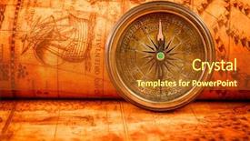  Presentation with vintage compass - Presentation theme with vintage still life vintage compass background and a crimson colored foreground