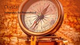  Presentation with vintage compass - Slide deck consisting of vintage-still-life-vintage-compass and a  colored foreground