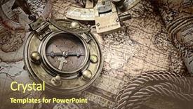  Presentation with vintage compass - Amazing slide deck having brand branding logo label business concept backdrop and a gray colored foreground