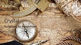  Presentation with vintage compass - Beautiful presentation theme featuring book golden background - vintage still life with compass backdrop and a coral colored foreground