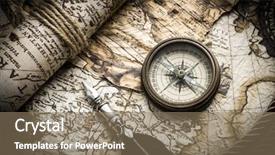  Presentation with vintage compass - PPT layouts consisting of vintage still life with compass background and a coral colored foreground