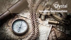  Presentation with vintage compass - Colorful theme enhanced with vintage still life with compass backdrop and a  colored foreground