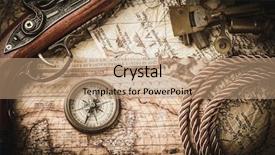  Presentation with vintage compass - Presentation theme with vintage still life with compass background and a coral colored foreground