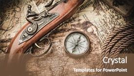  Presentation with vintage compass - Presentation design consisting of vintage still life with compass background and a coral colored foreground