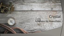  Presentation with vintage compass - Presentation design featuring vintage still life with compass background and a  colored foreground