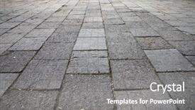  Presentation with road pavement - Cool new PPT theme with vintage stone street road pavement backdrop and a gray colored foreground