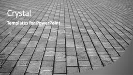  Presentation with road pavement - Cool new PPT theme with vintage stone street road pavement backdrop and a gray colored foreground