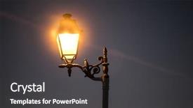  Presentation with street lighting - Slides consisting of vintage street lamp in twilight background and a dark gray colored foreground