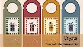  Presentation with vintage christmas - Audience pleasing slides consisting of do not disturb' door hangers backdrop and a yellow colored foreground