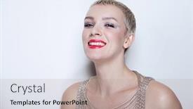  Presentation with fancy - Audience pleasing PPT layouts consisting of vintage-style-portrait-of-young backdrop and a coral colored foreground