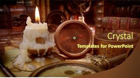  Presentation with vintage compass - PPT theme having vintage-style-travel-and-adventure background and a tawny brown colored foreground