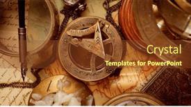  Presentation with vintage compass - Presentation theme featuring vintage-style-travel-and-adventure and a tawny brown colored foreground