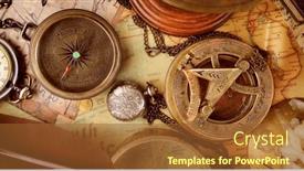  Presentation with vintage compass - Presentation design having vintage-style-travel-and-adventure and a tawny brown colored foreground