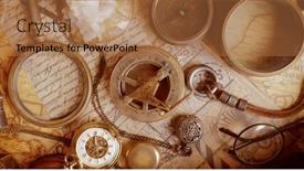  Presentation with vintage compass - Presentation featuring vintage-style-travel-and-adventure and a  colored foreground