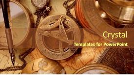  Presentation with vintage compass - Presentation enhanced with vintage-style-travel-and-adventure and a tawny brown colored foreground