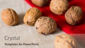  Presentation with nuts - Amazing presentation design having vintage-styled-mixed-nuts backdrop and a soft green colored foreground