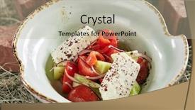  Presentation with stylized - Theme enhanced with vintage stylized fresh vegetable salad background and a light gray colored foreground