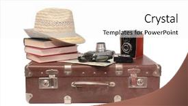  Presentation with suitcase - Slide deck enhanced with vintage suitcase and old camera background and a white colored foreground