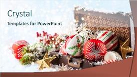  Presentation with vintage christmas - Slide deck enhanced with vintage suitcase with festive christmas background and a sky blue colored foreground