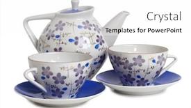  Presentation with tea - Theme enhanced with vintage-tea-cups-and-teapot background and a white colored foreground