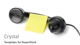  Presentation with telephone - PPT theme enhanced with vintage-telephone-and-blank-paper background and a white colored foreground