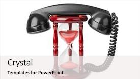  Presentation with telephone - Amazing PPT theme having vintage telephone and hourglass isolated backdrop and a white colored foreground