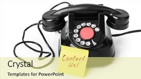  Presentation with telephone - PPT layouts consisting of vintage telephone and paper contact background and a blonde colored foreground
