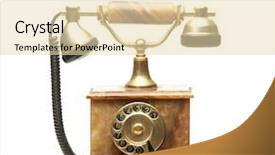  Presentation with black white vintage art - Presentation theme having vintage telephone isolated on white background and a lemonade colored foreground