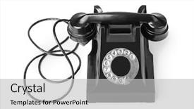  Presentation with telephone - Slide deck consisting of vintage telephone isolated on white background and a light gray colored foreground